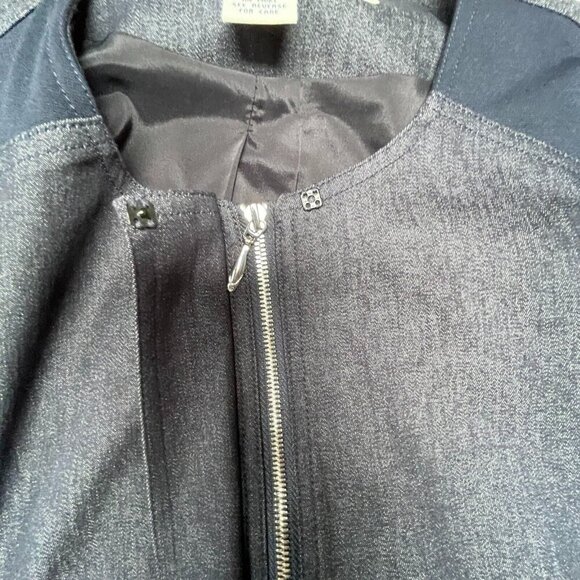 Doncaster Women's 14 Semi-Casual Navy Crew Neck Long Sleeve Full Zip Top Jacket - Picture 5 of 10